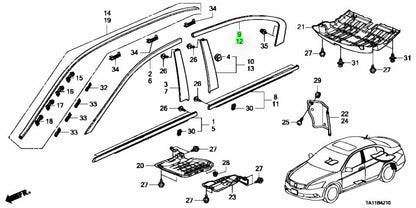 OEM Honda Molding Assembly Rear R&L SET 2008-2012 Accord CP2