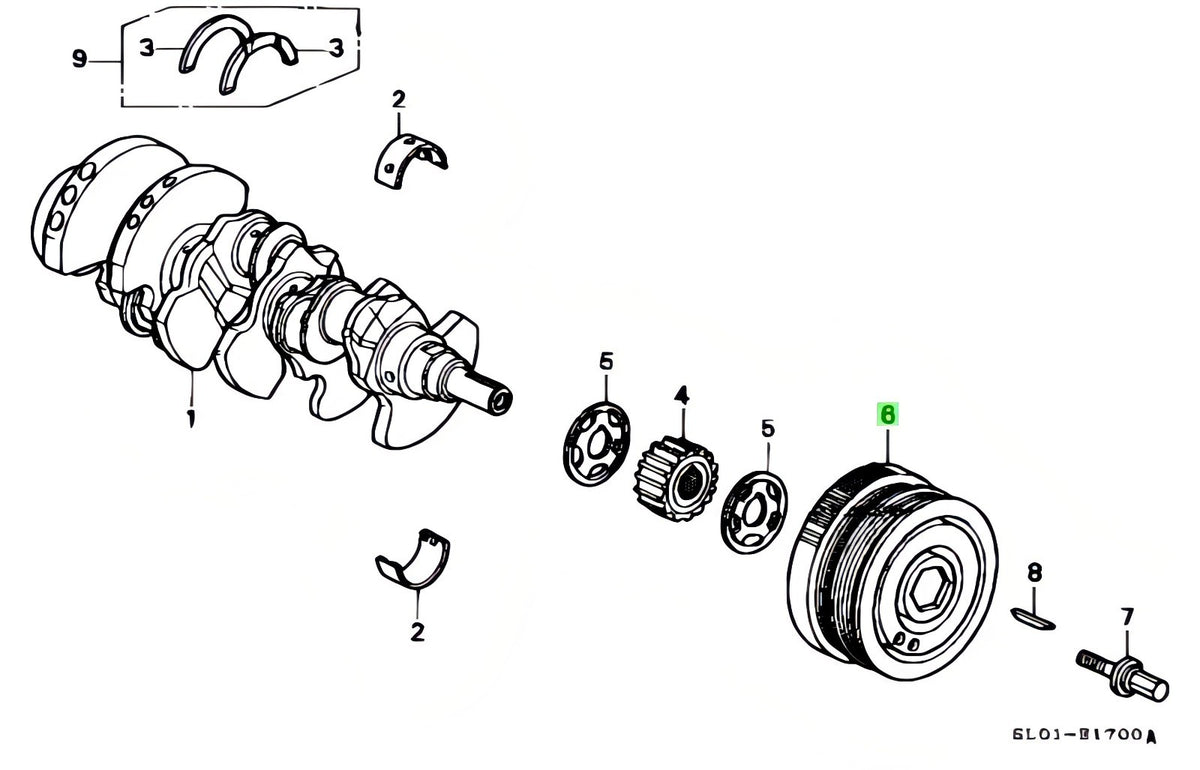 Genuine Honda NSX AT Crankshaft Pulley 13811-PR7-A11