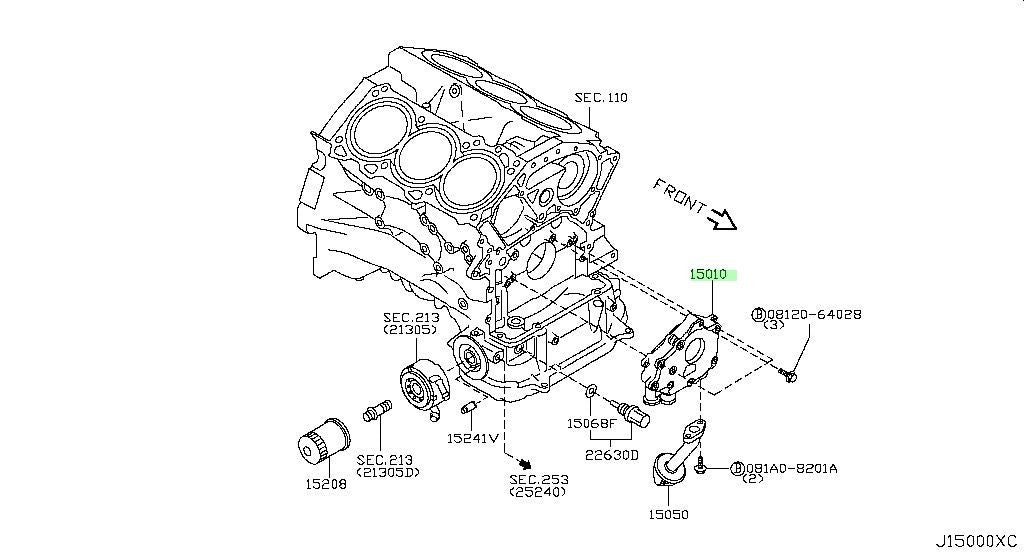 Genuine OEM Oil Pump for Nissan Infiniti EX35 FX35 FX50 350Z 370Z 15010-JK20E1