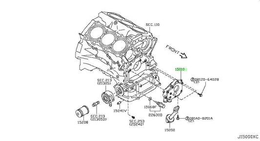 Genuine OEM Oil Pump for Nissan Infiniti EX35 FX35 FX50 350Z 370Z 15010-JK20E1