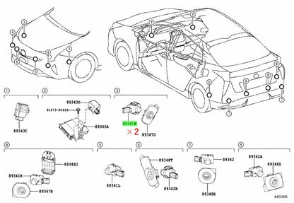 Genuine Toyota Parking Sensor White Pearl 070 Set of 2 OEM 89341-58070-A01
