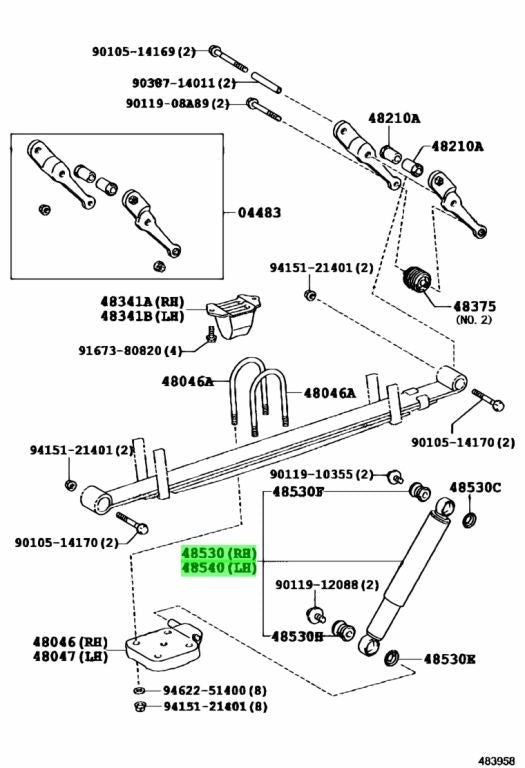 New Genuine Toyota Rear Shock Absorber Assy 48531-80769 OEM1