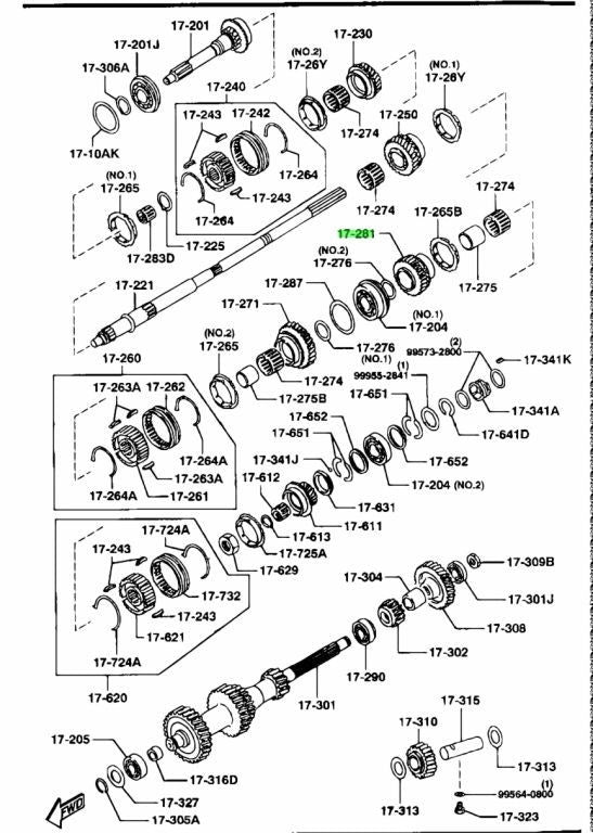 MAZDA RX-7 SPIRIT R MT5 FD3S GEAR,REVERSE R520-17-2810
