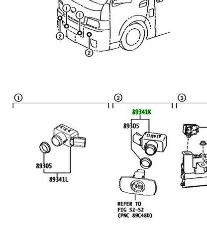 Genuine Toyota Hiace GDH201V Parking Sensor Dark Blue 8P4 OEM 89341-33220-R71