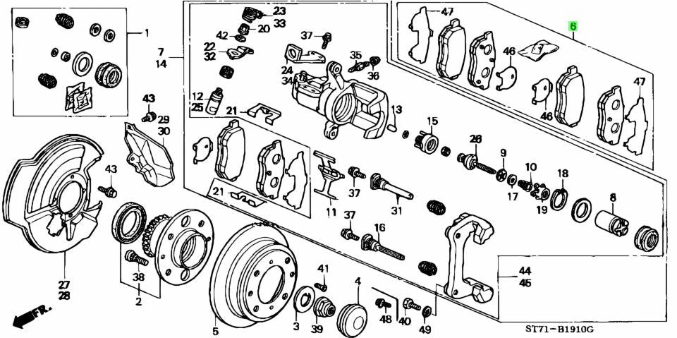 OEM Honda Integra DC2 DB8 Rear Brake Pad Set 43022-SR3-030 Genuine1