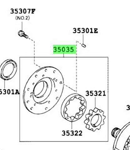 Genuine Toyota Lexus AT Front Oil Pump Gear Body Assembly 35035-33043 35035330431
