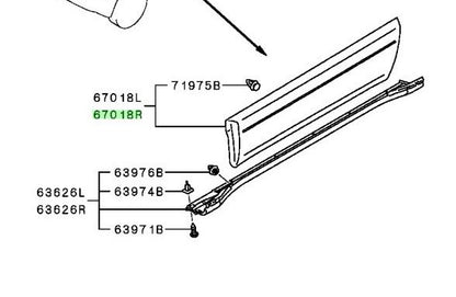OEM Genuine Mitsubishi Montero Pajero V85W, V88V, V88W GARNISH,FR DOOR,RH0