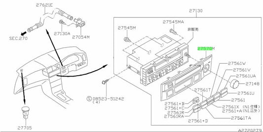 OEM FINISHER CONTROL Genuine Nissan Skyline R34 Sedan (ER34) 27570-AA002