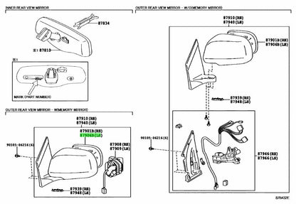 Toyota Lexus Genuine OEM Outer Rear View Mirror Sub-Assy LH 87906-480601