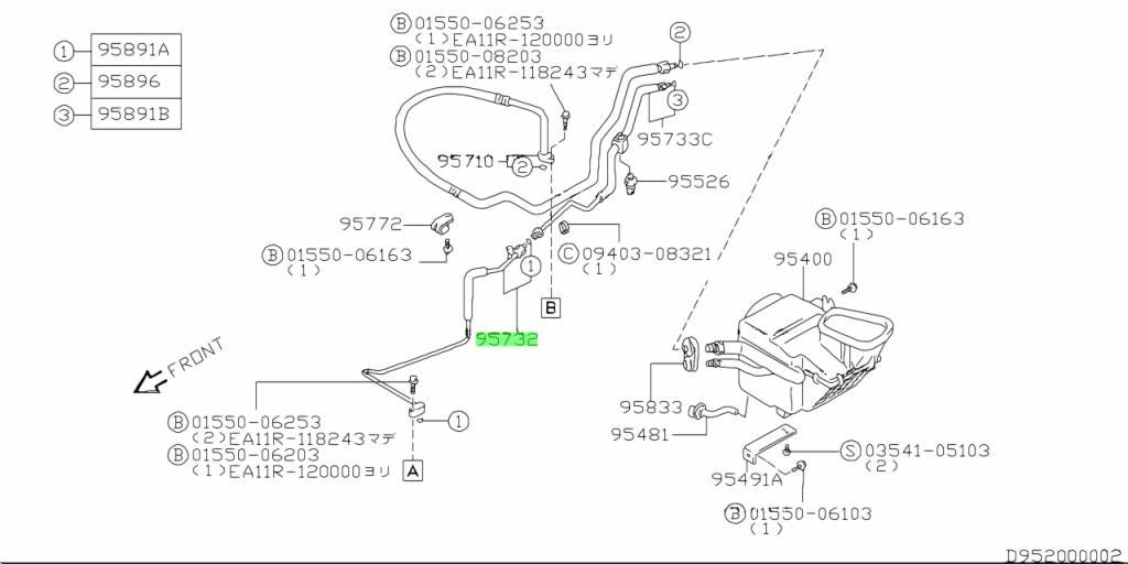 95732-80F00-000 Suzuki Pipe,receiver outlet no.1 9573280F00000, New Genuine OEM 0