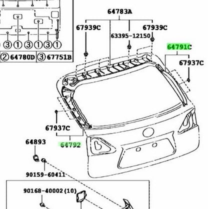 LEXUS RX270/350/450H BackDoorTrim Cover RH LH Gray 64791-48050-B0 64792-48060-B01
