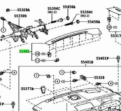TOYOTA LEXUS RX270/350/450H Defroster Nozzle No.1 Garnish DkBrown 55981-48030-E01