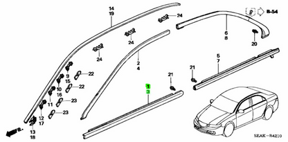 OEM Front MOLDING ASSY DOOR R&L SET Honda Accord ABA-CL8 72450/72410-SEA-013