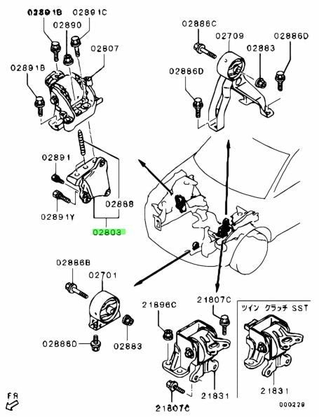 OEM BRACKET,CYLINDER BLOCK ENG FR MOUNTING  Mitsubishi Lancer Evo X 1091A081