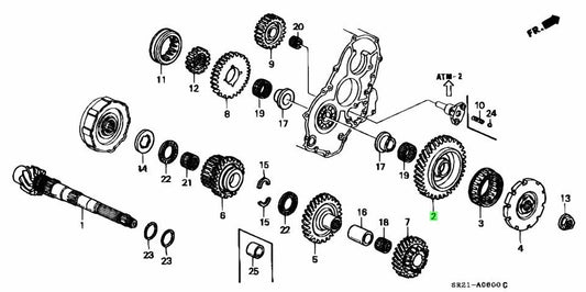 OEM HONDA COUNTERSHAFT LOW GEAR AT TRANSMISSION CIVIC DEL SOL 23421-P24-J000