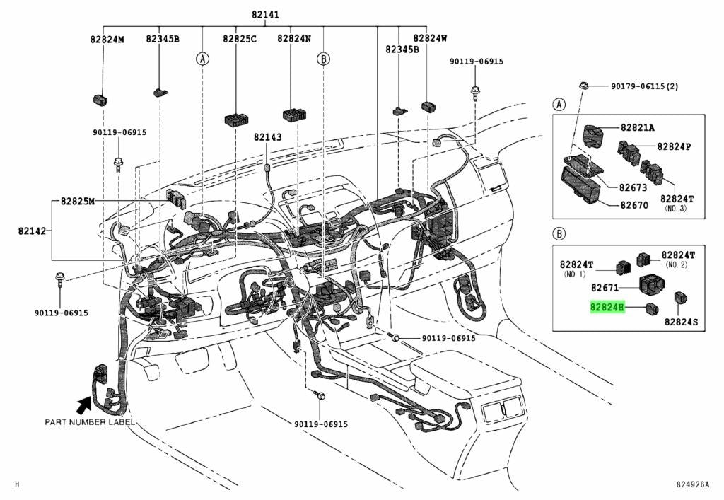 Genuine Toyota Lexus Wiring Harness Connector 82824-201101