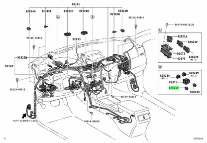 Genuine Toyota Lexus Wiring Harness Connector 82824-201101