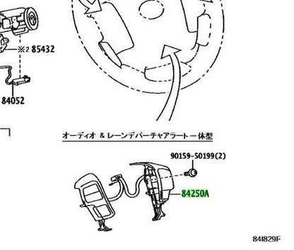 Genuine Toyota Hiace GDH201V Steering Pad Switch Assy OEM 84250-261701