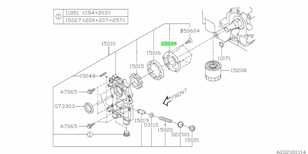 NEW Genuine Subaru Engine Oil Pump Cover OEM 15034AA0900