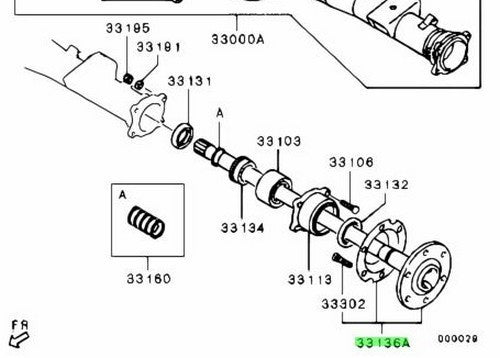 NEW Genuine Mitsubishi Rear Axle Shaft Assembly OEM 3715A0601
