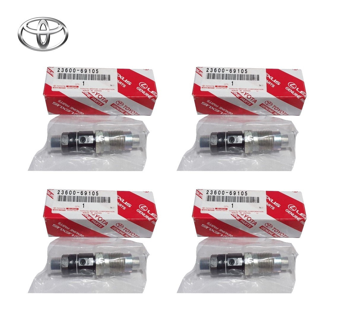 TOYOTA OEM HOLDER & NOZZLE SET, NOZZLE 23600-69105(×4) Genuine0