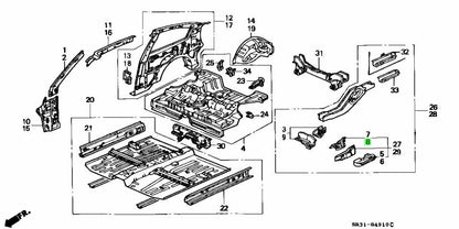 OEM Honda Civic EG 1992-1995 04659-SR3-300ZZ LH Rear Frame Outrigger Panel0