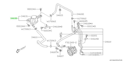 Genuine Subaru Power Steering Fluid Reservoir Tank OEM 34630VA0000