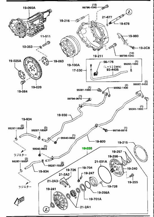 OEM Mazda RX-7 FD3S BV56-19-220 Automatic Transmission Oil Pump Genuine0