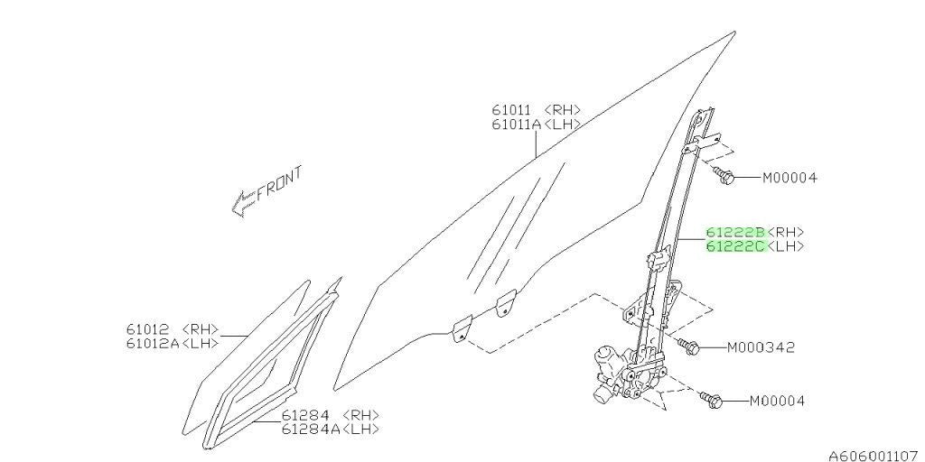 Genuine Subaru Window Regulator & Motor Assembly Set R&L OEM 61041/VA001-VA0110
