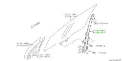 Genuine Subaru Window Regulator & Motor Assembly Set R&L OEM 61041/VA001-VA0110
