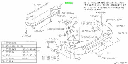 OEM BACK BEAM COMPLETE-REAR Genuine Subaru Forester 2.0 Turbo 57760FC220