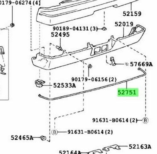 NEW Genuine Toyota Century GZG50 Rear Bumper Moulding 52751-40011 OEM JDM Trim1