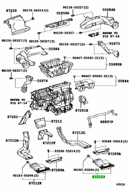OEM Genuine TOYOTA Lexus Rear AirDuct No.5 HVAC Heater AC 87275-75010 87275750101