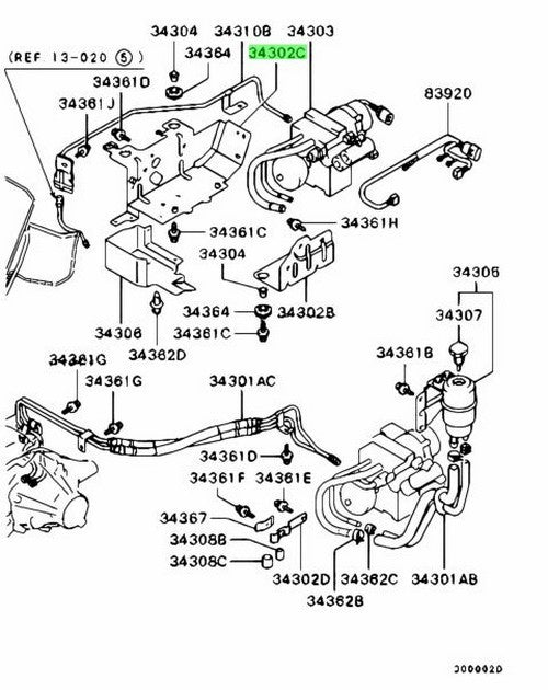 Genuine Mitsubishi Lancer Evo CT9A AYC Hydraulic Unit Bracket MR5800191