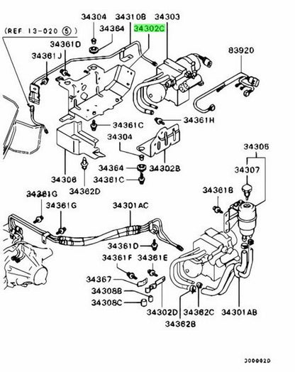 Genuine Mitsubishi Lancer Evo CT9A AYC Hydraulic Unit Bracket MR5800191