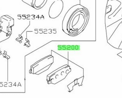 55200-81A31-000 Suzuki Pad set,disc brake 5520081A31000, New Genuine OEM Part1