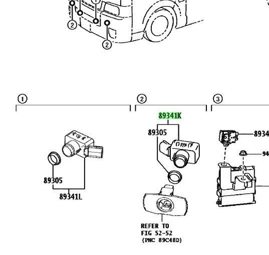 Genuine Toyota Hiace GDH201V Parking Sensor White 058 OEM 89341-K0060-011