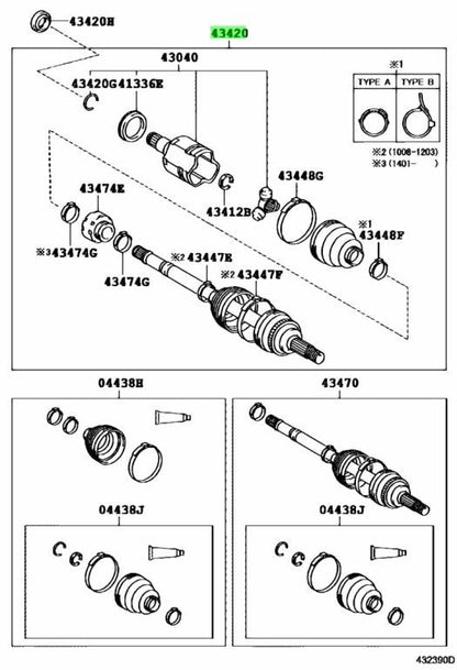 OEM Genuine TOYOTA Lexus New Front Drive Shaft Assy LH 43420-48140 43420481401