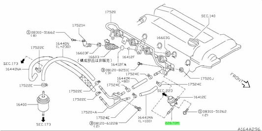 OEM Genuine Nissan FUEL PRESSURE REGULATOR Silvia 22670-65F01 2267065F01 NEW1