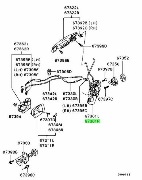 Genuine Mitsubishi Lancer Evo 8 9 CT9A Front Right Door Lock Latch MN1599301