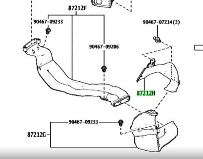 OEM Genuine TOYOTA Lexus Rear AirDuct No.4 HVAC Heater AC 87213-V2010 87213V20101