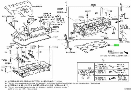 OEM Genuine TOYOTA Lexus Cylinder Head Gasket Engine 08/2010-05/2014 11115-360301