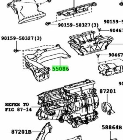 OEM Genuine TOYOTA Lexus Heater To RegisterDuct No.3 Assy 55086-75030 55086750301