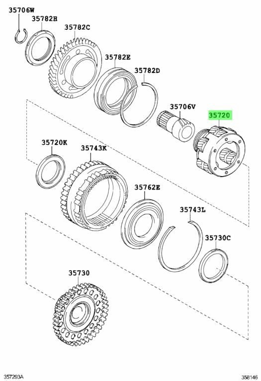 OEM Genuine Toyota Lexus Rear Planetary Sun Gear Assembly 35730-33030 35730330300