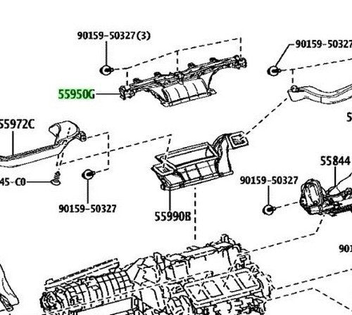 OEM Genuine TOYOTA Lexus Side Defroster Nozzle Duct No.1 55971-53060 55971530601