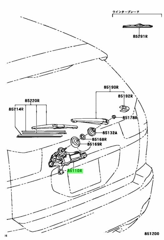 OEM Genuine Toyota Motor assy rear wiper Lexus Harrier 85130-48030 8513048030
