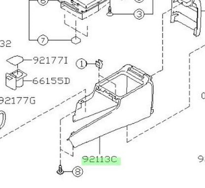 NEW Genuine Subaru Center Console Box OEM 92113-AG000VH1