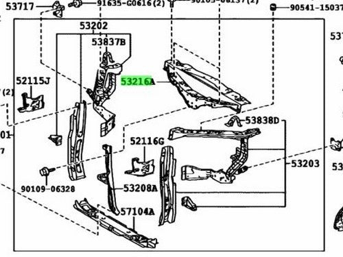 Genuine TOYOTA Lexus RX270/350/450H Upper RadiatorSupport 53216-48070 53216480701