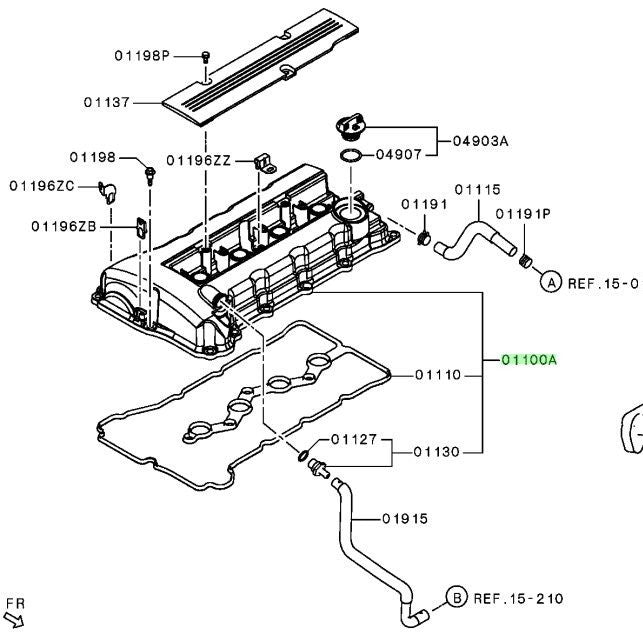 1035B405 Mitsubishi Cover assyrocker 1035B405, New Genuine OEM Part3