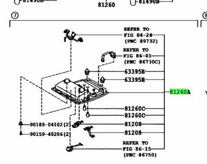 Genuine Toyota Lexus RX270/350/450h Map Lamp Light Gray 81260-48450-B01